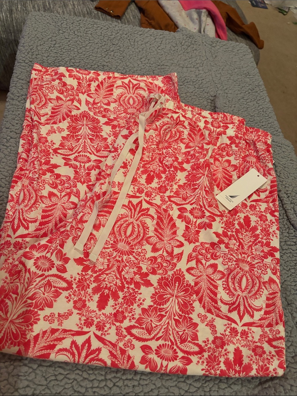 NWT Nautica Pink & White Floral Pajamas pants